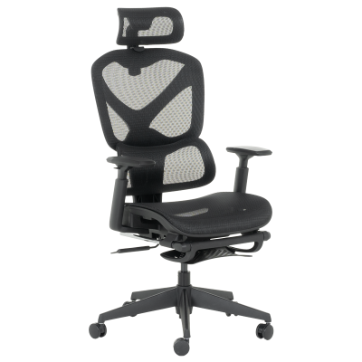 Ергономичен стол Carmen Colmar - Черен, с опора за крака