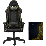 Argama Gaming chair + Floor mat 100x130cm.PU leather, Original foam and Cold molded foam, Metal Frame, Butterfly mechanism, 90-165 dgree, 3D armrest, Class 4 gas lift + 100x130cm floor mat