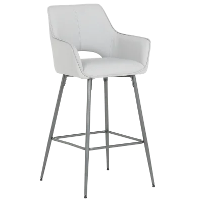 Бар стол Carmen Telford 2 - Силиконова кожа - Сив 67