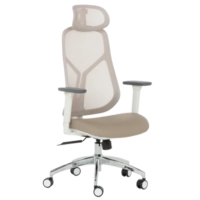 Ергономичен стол Carmen 7901 W, Еко кожа - Сив/Кафе