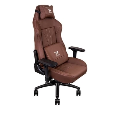 Геймърски стол от естествена кожа TteSports X Comfort Real Leather Brown