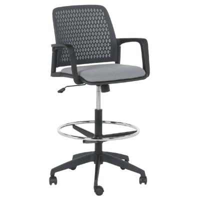 Висок работен стол Carmen 7556 - Сив