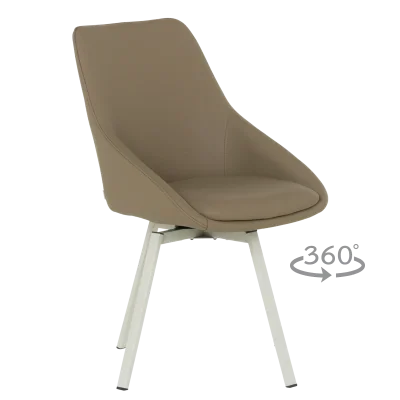 Трапезен стол Carmen Wigan 1 силиконова кожа - Кафяв 46