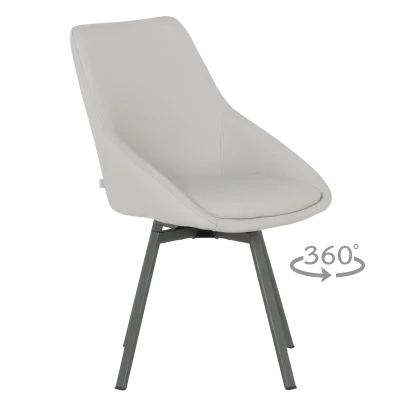 Трапезен стол Carmen Wigan 2 силиконова кожа - Светлосив 65