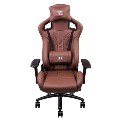 Геймърски стол от естествена кожа TteSports X Fit Real Leather Brown