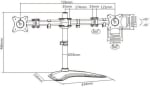 Ергономична стойка за два монитора Lumi LDT07-T024, 13'' - 27'', 8 кг, Черна