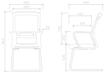 Посетителски стол RFG Smart M - Черна седалка/Черна облегалка, 2 броя