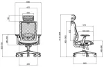 Луксозен офис стол Ergonomee Kyoto Lux Slide (Bifrma cert)- Сив/Червен 