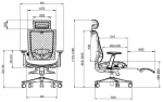 Луксозен офис стол Ergonomee Kyoto  Lux Slide (Bifrma certificate) с опора за крака - Черен/Син