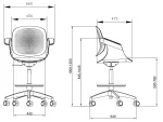 Oфис стол Ergonomee Creatio H с ринг за опора на краката - Розов 