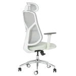 Ергономичен стол Carmen 7901 W, Еко кожа - Сив/Светлозелен