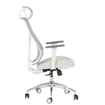 Ергономичен стол Carmen 7901 W, Еко кожа - Сив/Светлозелен