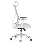 Ергономичен стол Carmen 7901 W, Еко кожа - Сив/Светлозелен