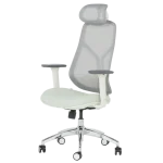 Ергономичен стол Carmen 7901 W, Еко кожа - Сив/Светлозелен