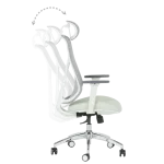 Ергономичен стол Carmen 7901 W, Еко кожа - Сив/Светлозелен