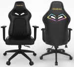 Геймърски стол GAMDIAS ACHILLES E3 L Черен с RGB подсветка + червени шевове