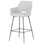 Бар стол Carmen Telford 2 - Силиконова кожа - Сив 67