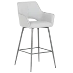 Бар стол Carmen Telford 2 - Силиконова кожа - Сив 67