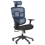 Ергономичен стол Carmen 7582 - Черен/Син