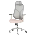 Ергономичен стол Carmen 7901 W, Еко кожа - Сив/Розов