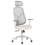 Ергономичен стол Carmen 7901 W, Еко кожа - Сив/Розов