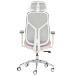 Ергономичен стол Carmen 7901 W, Еко кожа - Сив/Розов