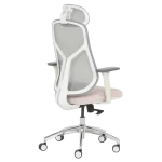 Ергономичен стол Carmen 7901 W, Еко кожа - Сив/Розов