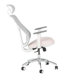 Ергономичен стол Carmen 7901 W, Еко кожа - Сив/Розов