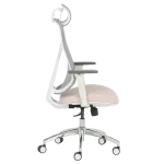 Ергономичен стол Carmen 7901 W, Еко кожа - Сив/Розов