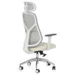 Ергономичен стол Carmen 7901 W, Еко кожа - Сив/Шампанско