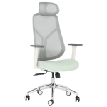 Ергономичен стол Carmen 7901 W, Еко кожа - Сив/Светлозелен