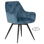 Трапезен стол Carmen Latina Premium - Син