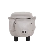 Детска табуретка с ракла Carmen - Сиво прасе