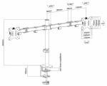 Регулируема стойка за 2 мониторa Ewent EW1512, за бюро, 32", 2x8 кг, Черна | EWENT-MON-EW1512