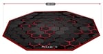 Геймърска постелка за под HUZARO FloorMat 2.0 Hexagon, 120/120 см - Черен/Червен