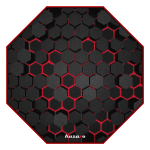 Геймърска постелка за под HUZARO FloorMat 2.0 Hexagon, 120/120 см - Черен/Червен