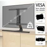 Стойка за TV HAMA Design, Регулируема, До 165 cm (65"), 40 кг - Черен | HAMA-118097