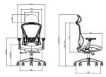 Ергономичен офис стол Ergonomee Fortuna Slide - Черен/Син