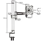 Метална стойка за бюро за монитор, Sunne 100x100,до 10"-24", до 15кг, черна