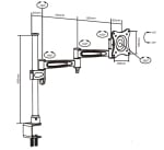 Метална стойка за бюро за един монитор, Sunne 100x100,до 10"-24", до 15кг, черна | LCD-B13