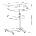 Lumi Работна маса на колелца за компютър и монитор WST-01