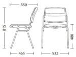 Посетителски стол Nowy Styl NSU Isit chrome, дамаска C-38 - Сив