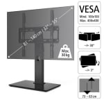 Регулируема стойка за TV HAMA-118094, до 55", 30 кг, 100 x 400 - Черен