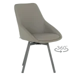 Трапезен стол Carmen Wigan 2 силиконова кожа - Сив 43