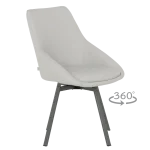 Трапезен стол Carmen Wigan 2 силиконова кожа - Светлосив 65