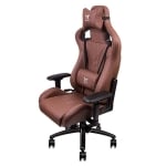 Геймърски стол от естествена кожа TteSports X Fit Real Leather Brown