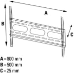 TV Стенд Hama 11759 Фиксирана, 37"-90", до 75кг, 3 звезди, Черна