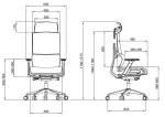 Ергономичен меш стол Ergonomee Dynamo с опора за главата (Bifma cert) - Тъмносив 